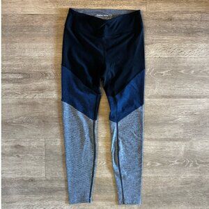 Outdoor Voices Black/Blue/Gray Color Block Full Length Leggings